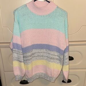 One Step Ahead Pastel Striped Women's Sweater